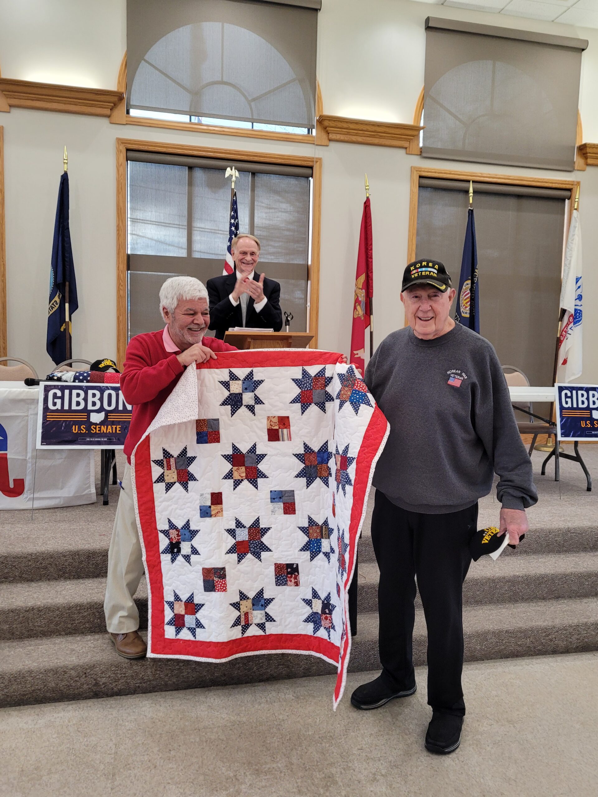 Ed Davidian presenting honors to veterans